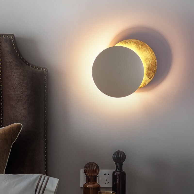 Wandleuchte Eclips Design LED Metall Eisen 20-25cm Stimmungslicht Schatten Dekorativ Wohnzimmer Modern | Restfield