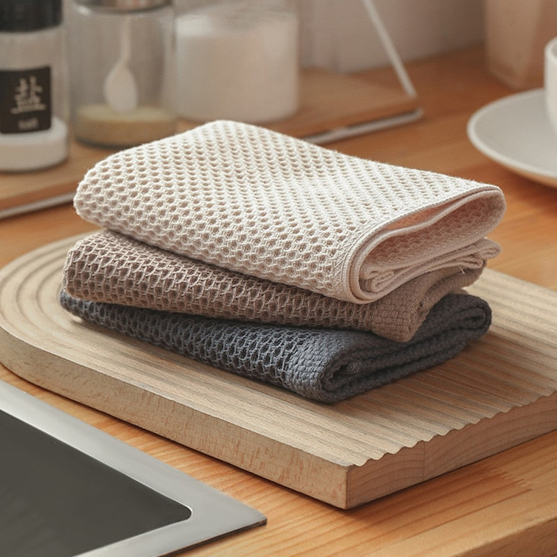 Handdoeken Set 6 Stuks Katoen Honingraat Neutrale Kleuren Keuken Badkamer Theedoeken Absorberend Droogdoek Set | Sansoti