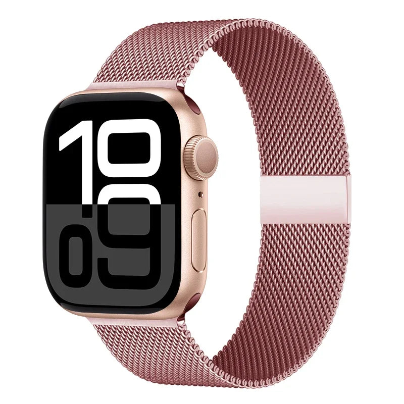 Milanaise-Mesh-Uhrenarmband Edelstahl Verstellbarer Magnetverschluss Smartwatch 38-49 mm Armband-Zubehör | Sansoti