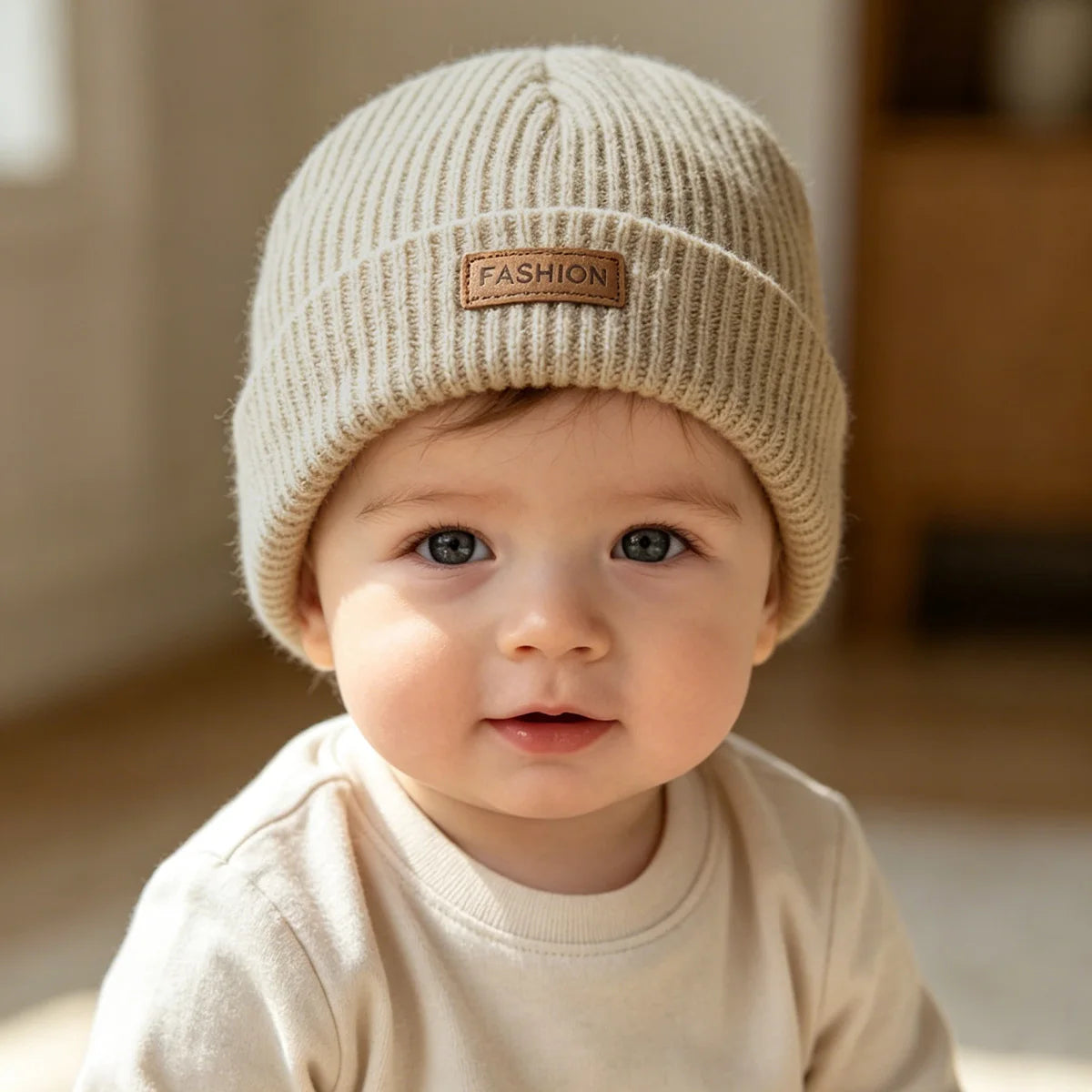 Gestrickte Babymütze Herbst Winter Warm Weich Bequem Für Kleine Kinder Unisex Kopfbedeckung Mützchen Kleinkind | Sansoti