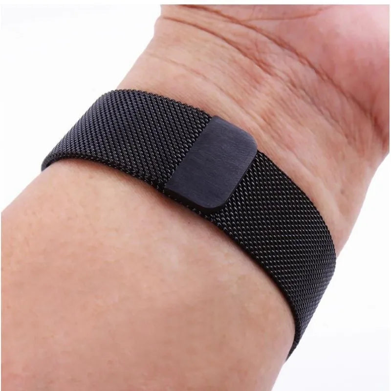 Milanese-Metallarmband für Smartwatches, 20, 22, 26 mm, magnetischer Verschluss, verstellbares, atmungsaktives Armband | Sansoti
