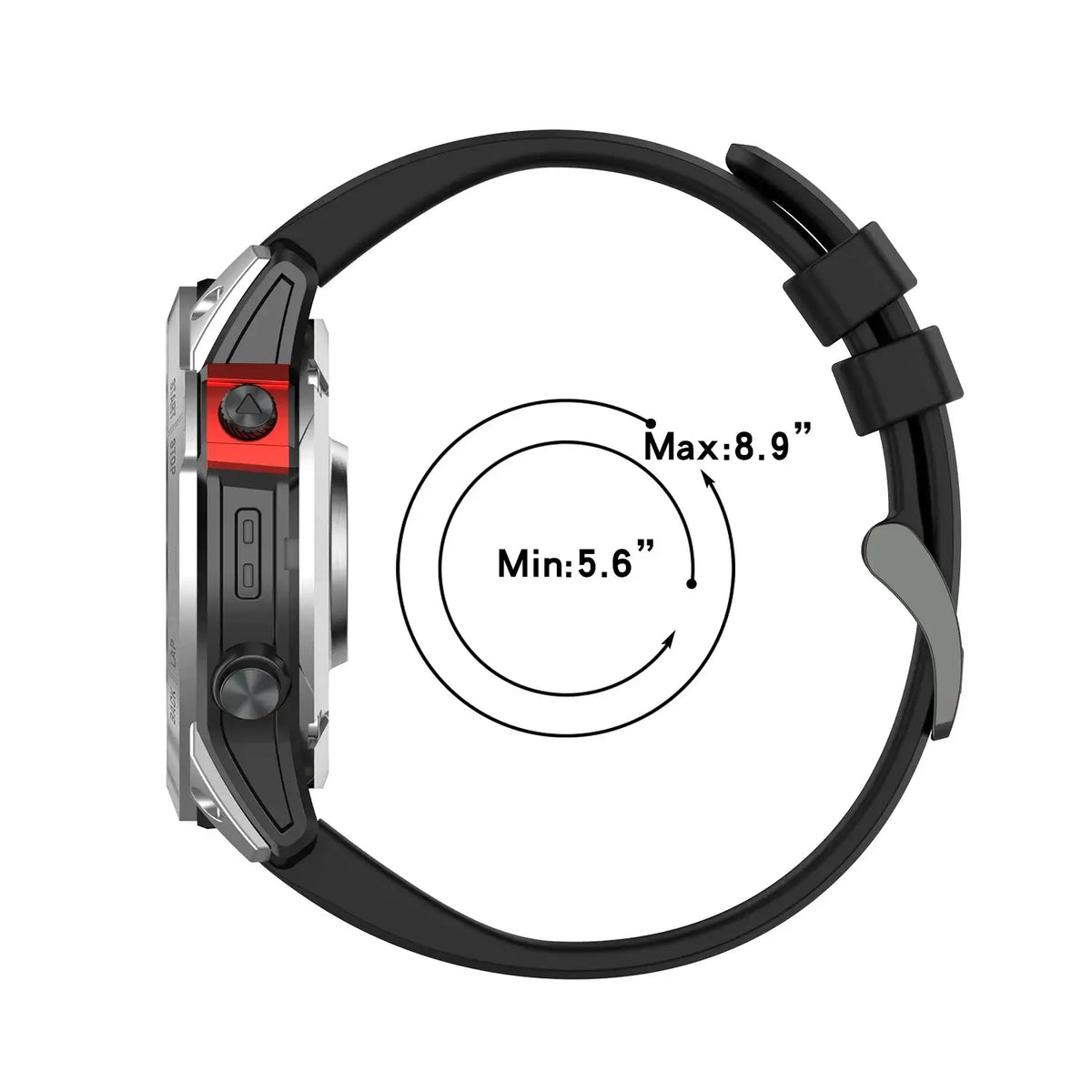 Siliconen Smartwatch Band 20mm 22mm 26mm Verstelbaar Sporthorloge Polsband Vervangingsbandje Comfortabel | Sansoti