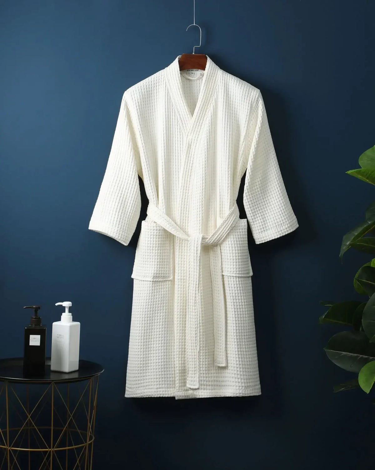 Peignoir en coton gaufré Printemps Été Léger à manches longues pour femme et homme, Spa Hôtel Sauna Bien-être | Sansoti