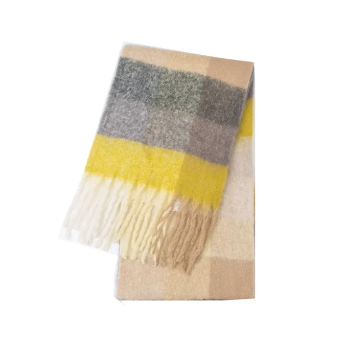 Weicher Kaschmirschal mit buntem Regenbogenmuster 38x230cm Winterwarmer Halsschal Schulter-Wrap Damenaccessoire | Sansoti