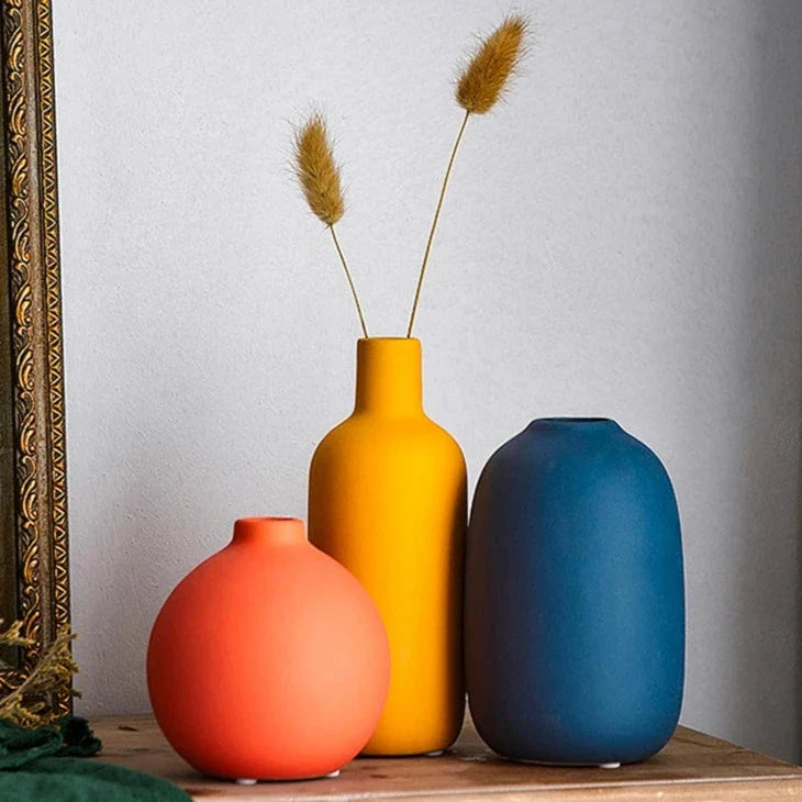 Scandinavische Keramische Vaas Handbeschilderd Modern Decoratief Wonen | Sansoti