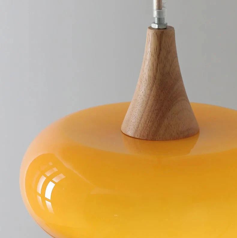 Glazen Hanglamp met Houten Frame – Elegant & Sfeervol – Perfect voor Eetkamer Woonkamer Slaapkamer Kantoor | Sansoti