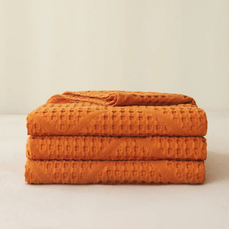 Katoenen Muslin Plaid 100x150-200x230cm Effen Geweven Deken Zacht Huidvriendelijk voor Bank Bed Auto | Sansoti