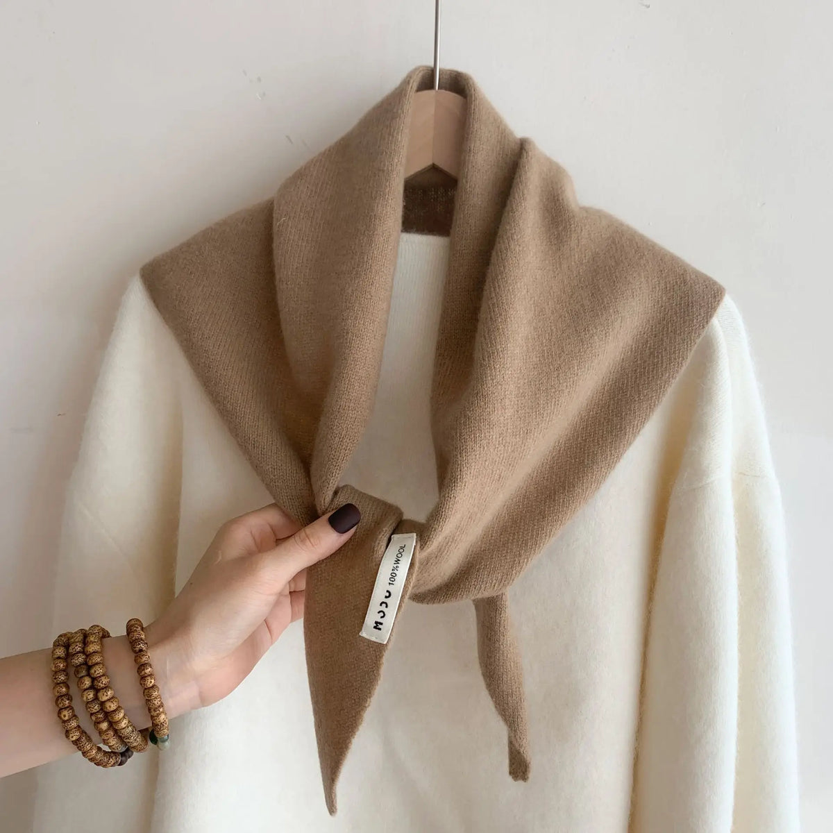 Gestricktes dreieckiges Wolltuch für Damen und Herren, Kaschmir, Winteraccessoire, lässig, elegant und bequem | Sansoti
