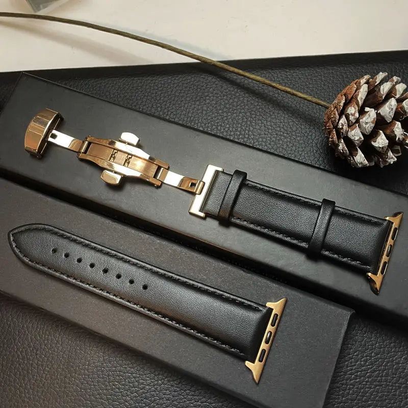 Lederarmband für Smartwatch, verstellbares Armband aus echtem Leder, klassisches Design, Premium, stilvolles Accessoire | Sansoti