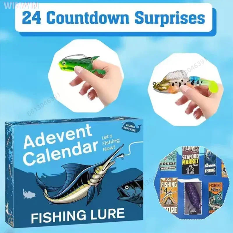 Fishing Gear Advent Calendar 24 Days Lure Collection Fishing Countdown Gift Freshwater Saltwater | Sansoti