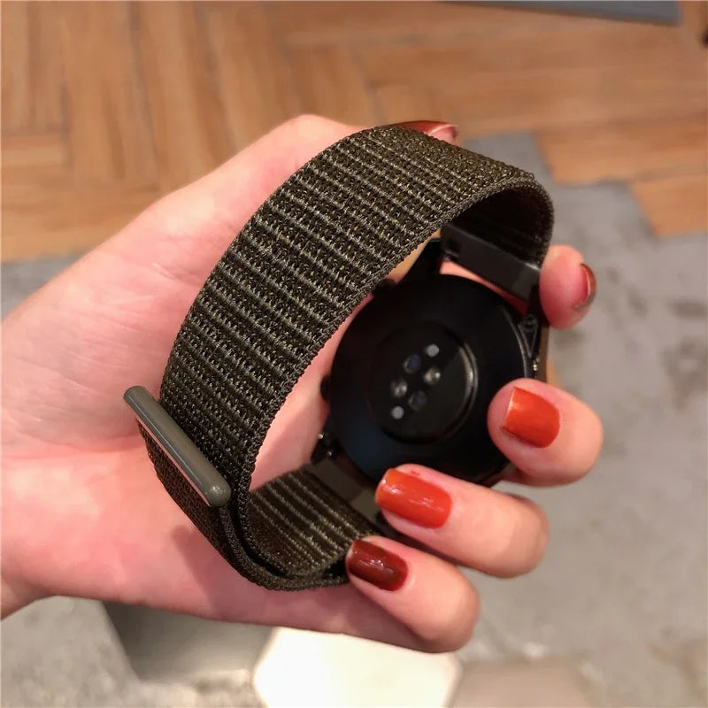 Nylonowy pasek sportowy do smartwatcha 20mm 22mm Oddychający Lekki Pasek typu Loop na nadgarstek Regulowany Trening Fitness | Sansoti