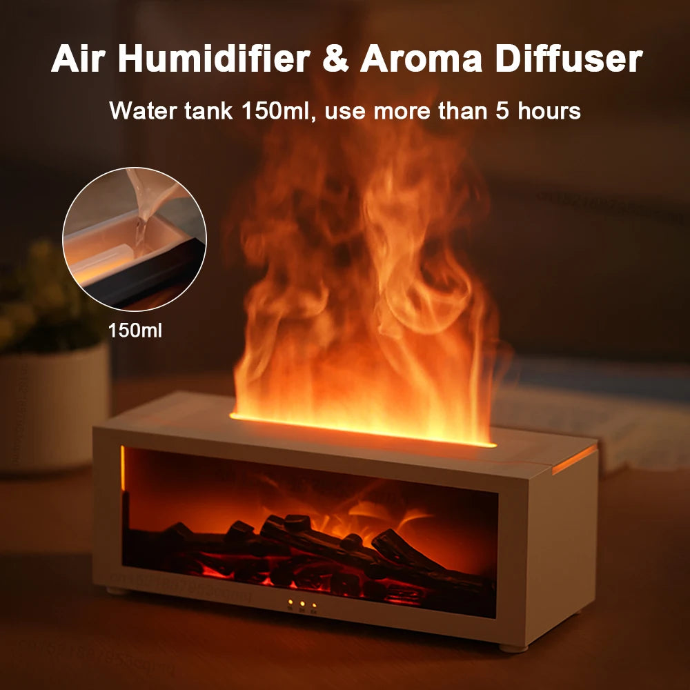 Kamin Luftbefeuchter Flamme 150ml 7 Farben Aroma Diffuser Fernbedienung Schlafzimmer Wohnzimmer Duftverteiler Timer | Restfield