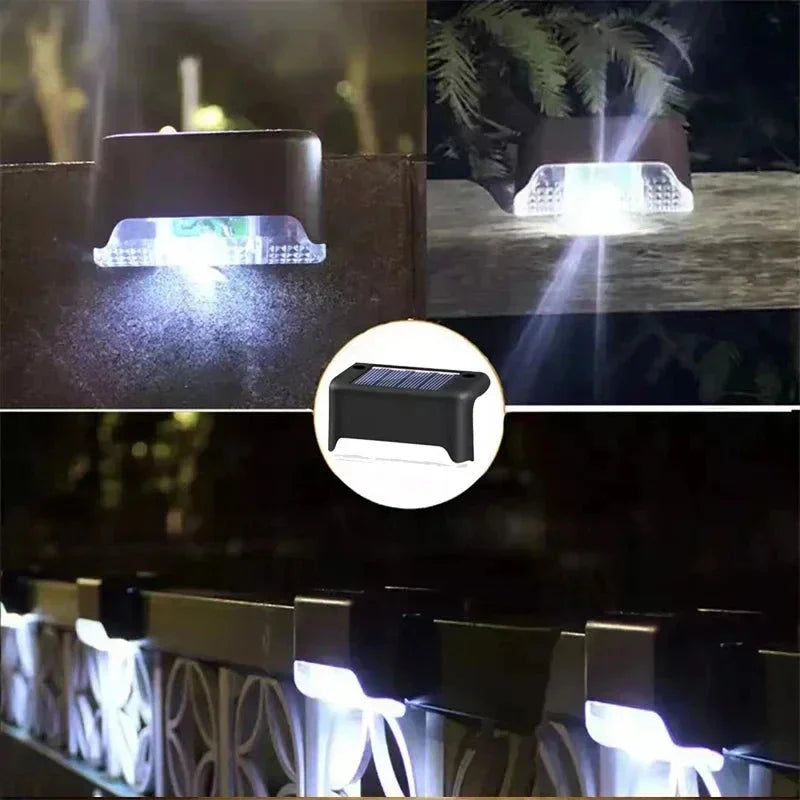 Zonnetuinlampjes Set 8 Stuks Trapverlichting Automatisch Warm of Koud Licht LED 0,5W PVC Waterdicht voor Trappen Terrassen Tuinpaden Zonne-energie Draadloos Schemeringssensor | Sansoti