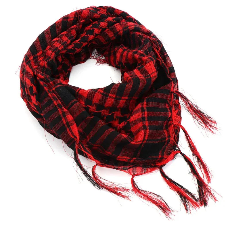 Bufanda de punto tradicional 100x100 cm con flecos para hombre y mujer, cálida y cómoda, de tejido suave para el invierno | Sansoti