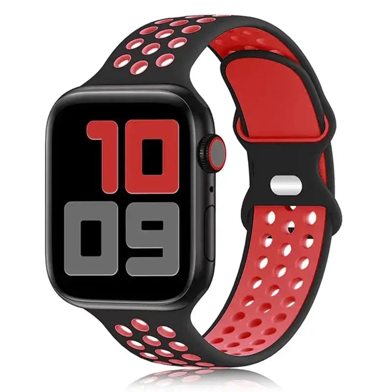 Silikonarmband für Smartwatches – atmungsaktives Sportarmband in zwei Farben für Uhren von 38 mm bis 49 mm, Unisex | Sansoti