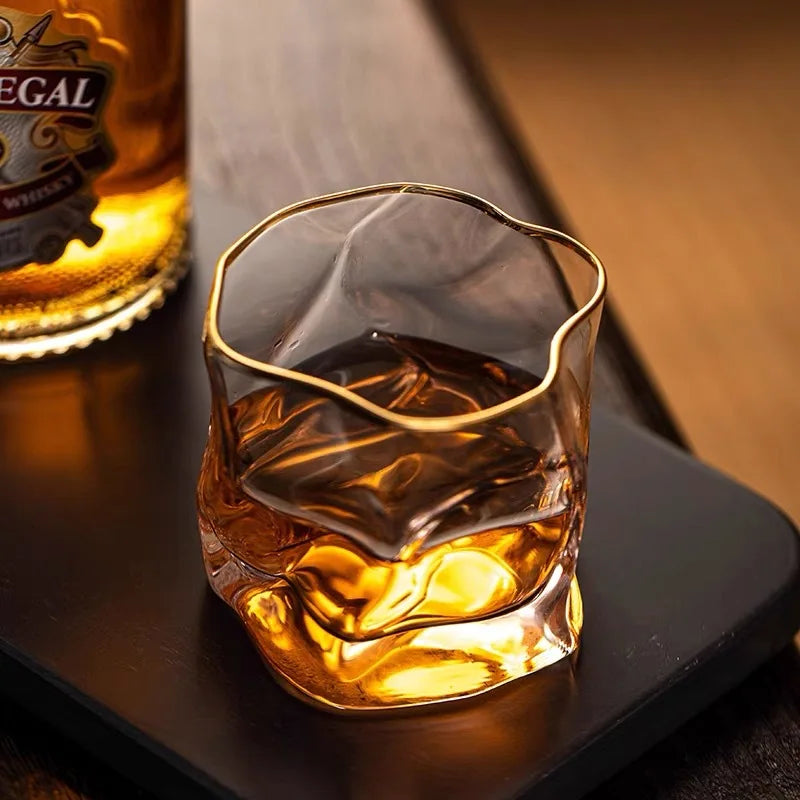 Luxe Whisky Glazen Set 2 Stuks - Getextureerd Glas 300ml - Elegante Tumbler voor Whiskey Liefhebbers - Premium Drinkglazen voor Thuis en Bar | Sansoti