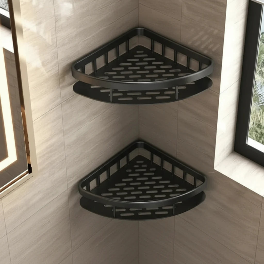 Badkamerplank Zelfklevend Boren ABS RVS Hoekplank Douche Scandinavisch Modern | Sansoti