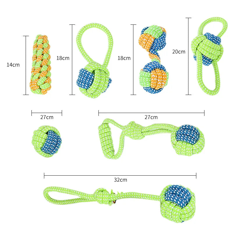 Jouet interactif pour chien en coton avec corde à tirer, soin des dents, pour grands et petits chiens, jouet à mâcher durable | Sansoti