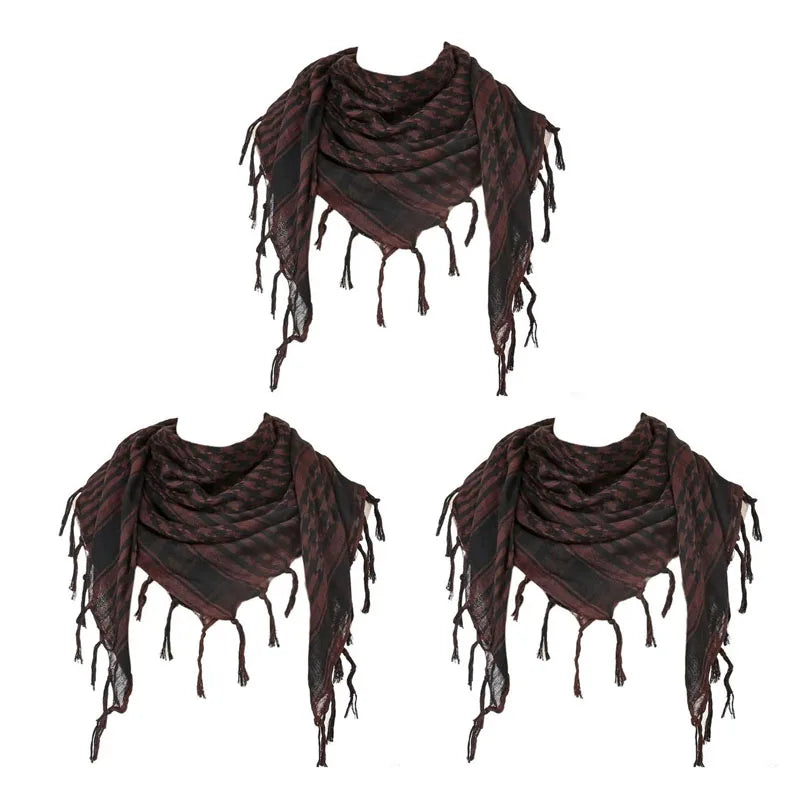 Bufanda de punto tradicional 100x100 cm con flecos para hombre y mujer, cálida y cómoda, de tejido suave para el invierno | Sansoti