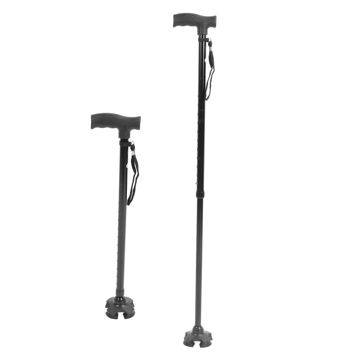 Verstelbare Loophulp met Vier Poten Aluminium Frame Antislip Rubber Basis Vouwbaar voor Senioren Wandelen | Sansoti