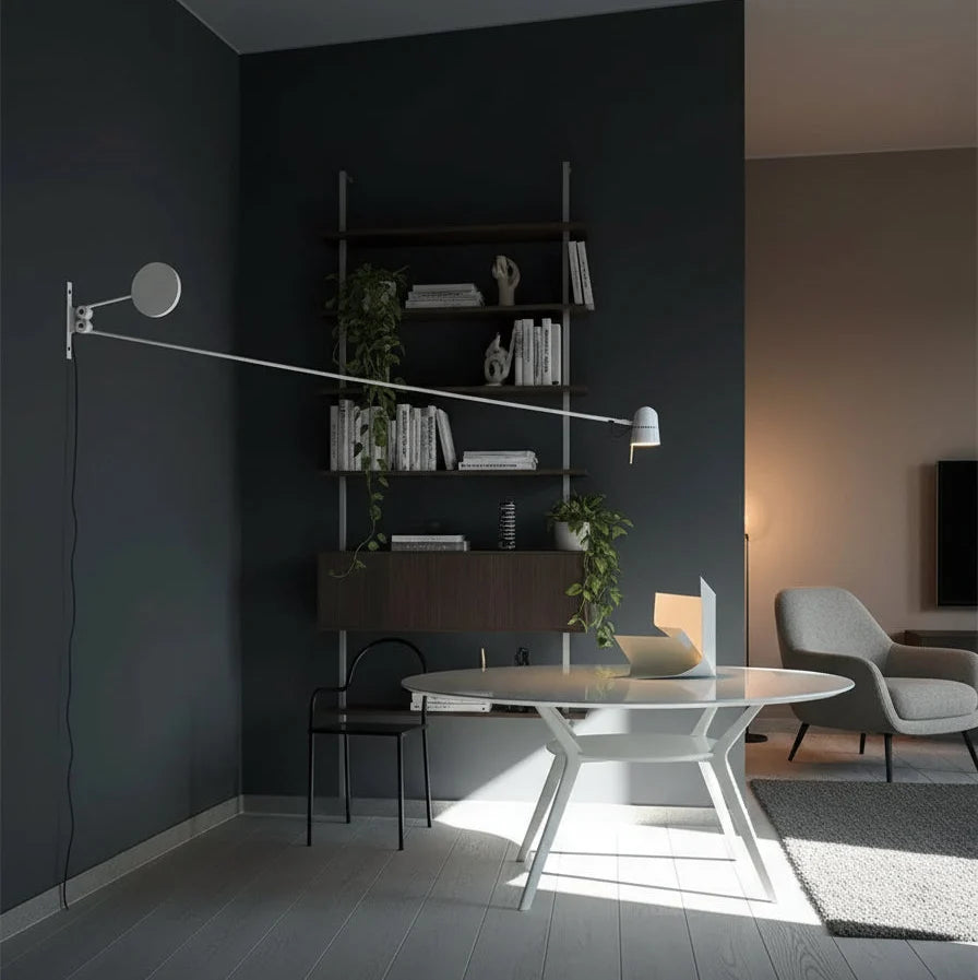 Verstelbare Wandlamp Metaal met Zwenkarm voor Leeshoek Slaapkamer Werkplek Industriële Interieurverlichting | Sansoti