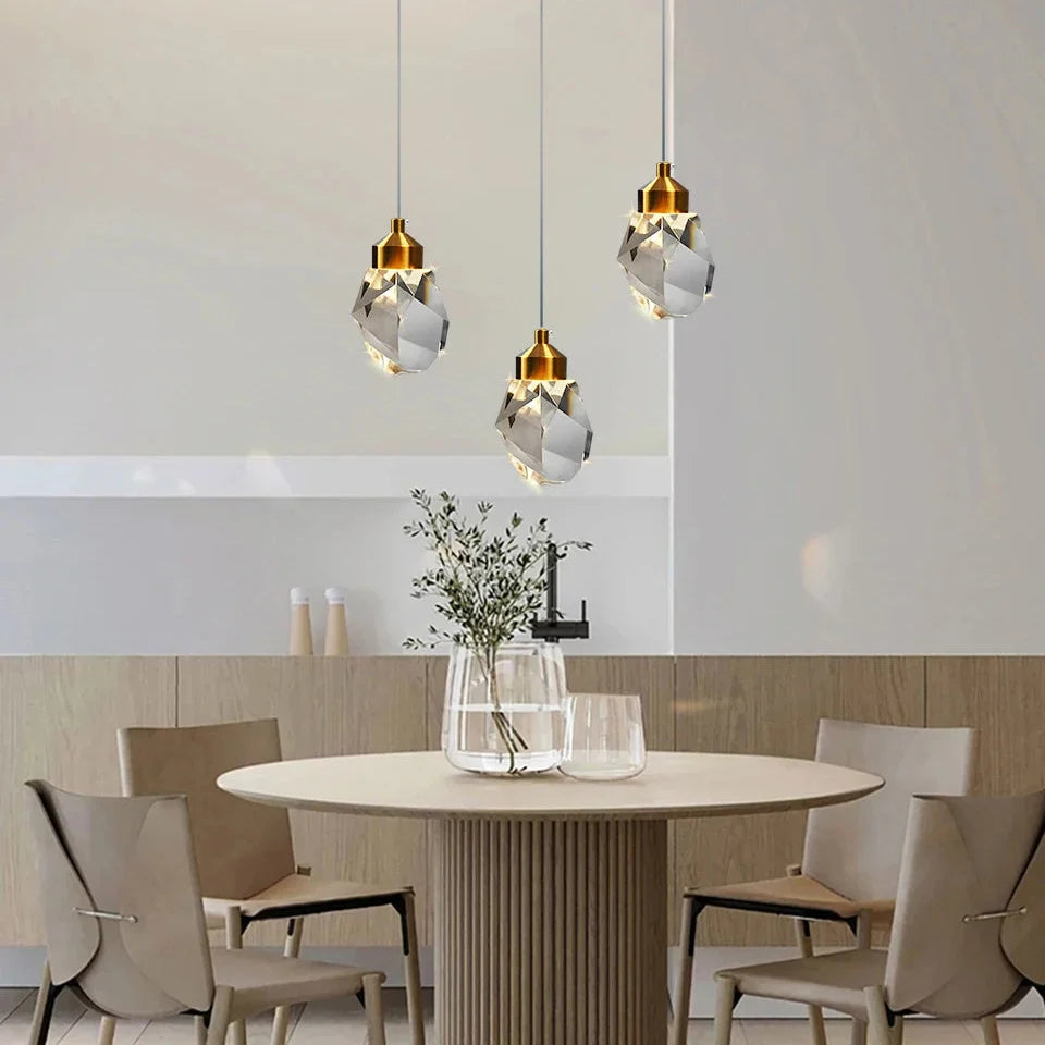 Facettierte Kristall-Hängeleuchte – skandinavisches Design für Esszimmer, Schlafzimmer und Wohnzimmer | Sansoti