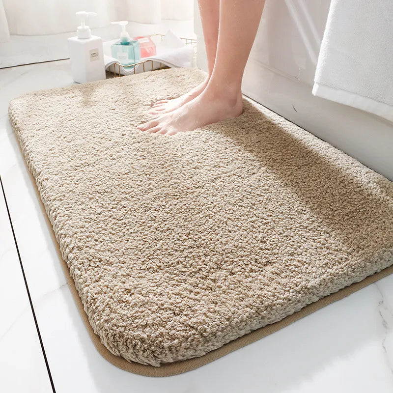 Badmat Microvezel Dik 40x60 50x80 60x90 cm Grijs Badkamer Antislip Absorberend Zachte Badkamermat Wasbaar Douchemat | Sansoti