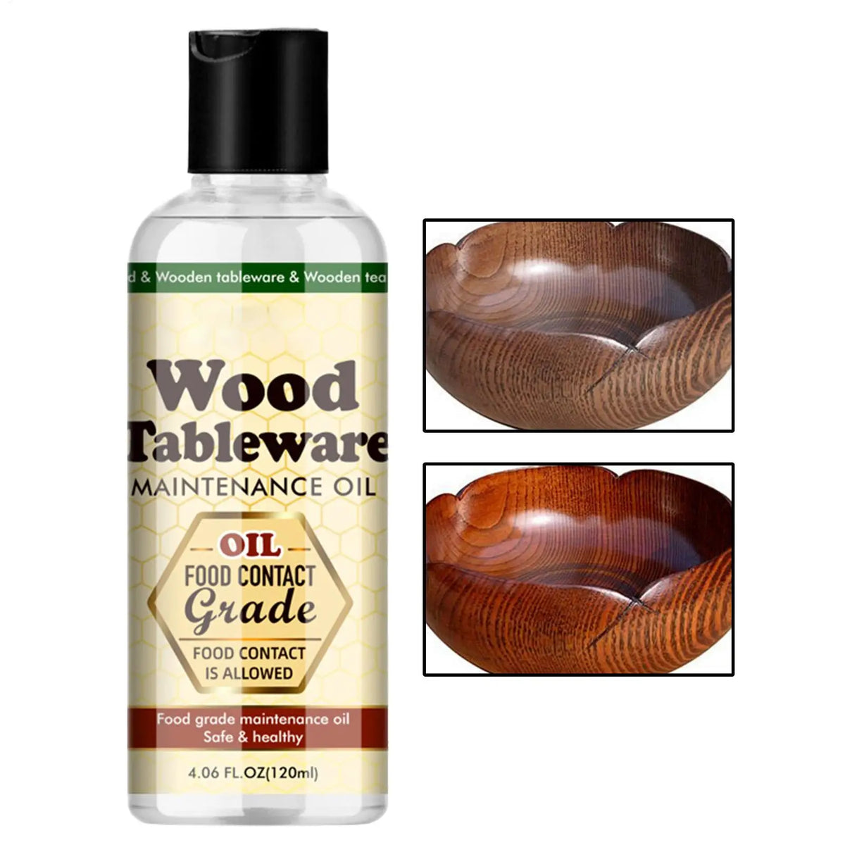 Huile alimentaire pour planches à découper en bois 120ml Huile d’entretien Protection naturelle du bois Ustensiles de cuisine | Sansoti