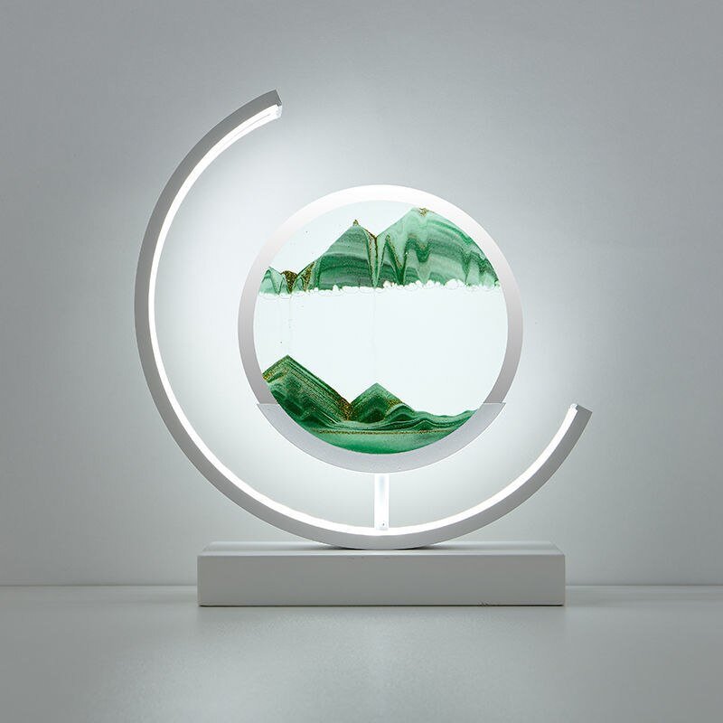 Lampe de table LED acrylique pivotante paysage de sable noir salon chambre lampe d'ambiance lampe de chevet lampe décorative | Restfield