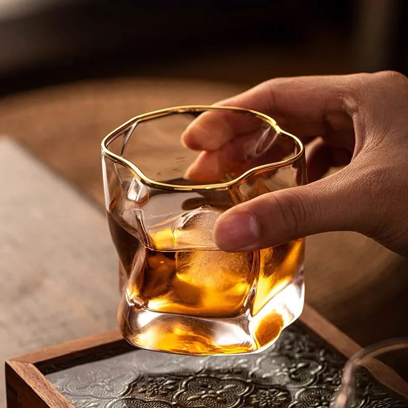 Luxe Whisky Glazen Set 2 Stuks - Getextureerd Glas 300ml - Elegante Tumbler voor Whiskey Liefhebbers - Premium Drinkglazen voor Thuis en Bar | Sansoti