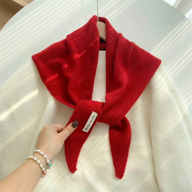 Gestricktes dreieckiges Wolltuch für Damen und Herren, Kaschmir, Winteraccessoire, lässig, elegant und bequem | Sansoti