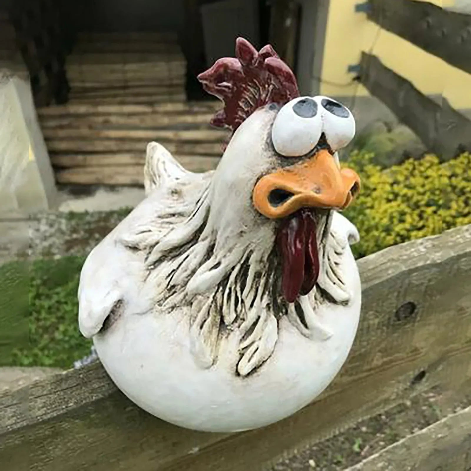 Décoration Clôture Poule Rigolote Résine 14cm Jardin Figurine Ferme Clôture Ornement Décoration Extérieure Cadeau Figurine de Jardin | Restfield