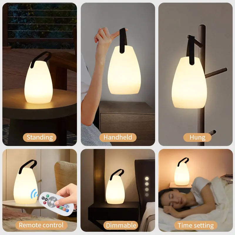 Draadloze Outdoor LED Lamp met Afstandsbediening en Timer - Waterdicht Sfeerverlichting met 8 Kleuren voor Terras en Tuin | Sansoti