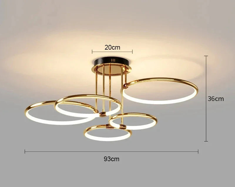 Restfield | LED-Ring-Deckenleuchte – Moderne Design-Deckenlampe (3–6 Ringe) – Dimmbar & Warm/Neutral/Kaltes Licht