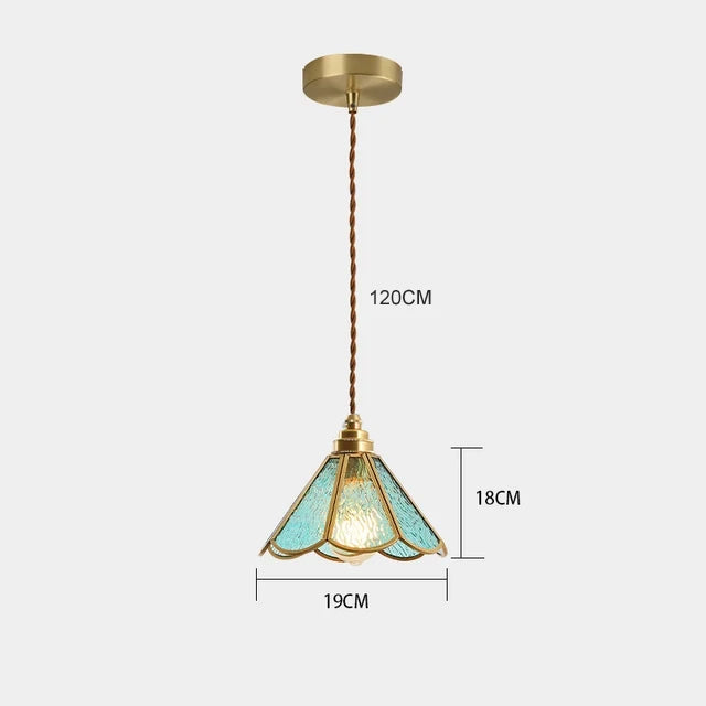 Suspension Tiffany Verre Coloré Cuivre E27 Salon Salle à Manger Chambre Vintage Rétro Lampe Suspendue Éclairage d'Ambiance Cuisine Couloir | Restfield
