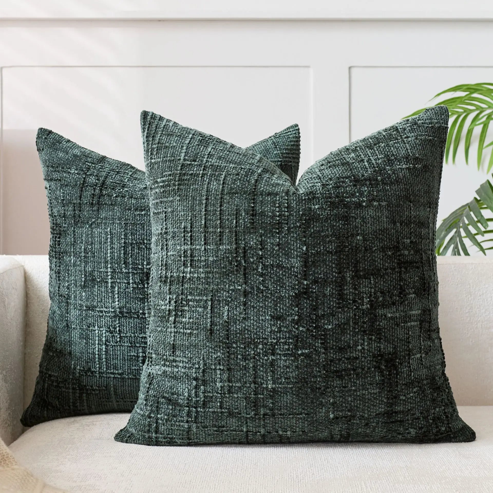Kussenhoes Chenille Bamboe Structuur Effen 40 45 50cm Voor Bank En Slaapkamer | Sansoti