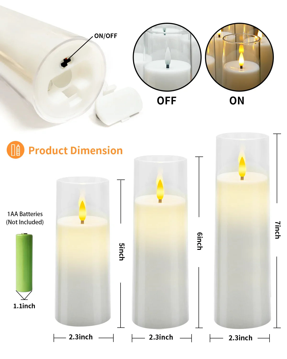 Vlamloze LED Kaarsenset 9 Stuks Acryl Flikkerlicht Sfeerverlichting Decoratie Timer Afstandsbediening | Sansoti