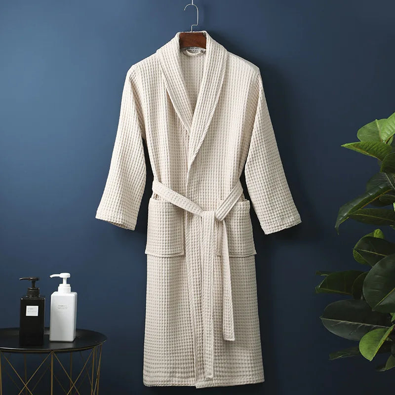 Katoenen Badjas Dames Heren Ochtendjas Zachte Badstof Kimono Wellness Spa Comfort Luxe Huispak Sauna | Sansoti