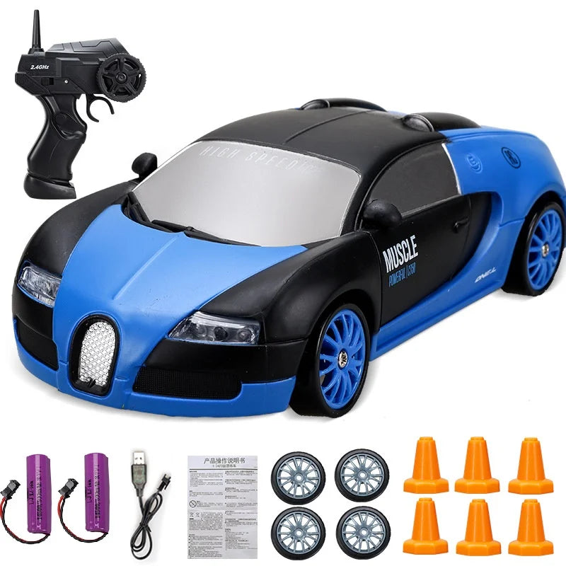 Minidrifter speelgoedauto RC-auto drift racer 2.4GHz afstandsbediening snelheid indoor outdoor kids jongens meisjes cadeau radiobestuurbare auto elektrisch voertuig | Sansoti