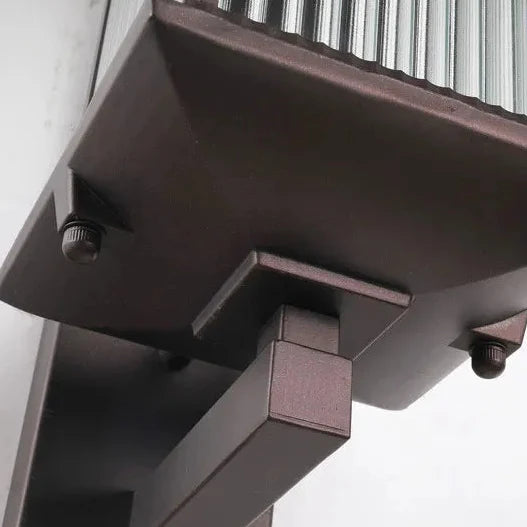 Geribbelde Glazen Buitenwandlamp Metaal IP65 Waterdicht voor Tuin Voordeur Terras Gevel Buiten Wandverlichting | Sansoti