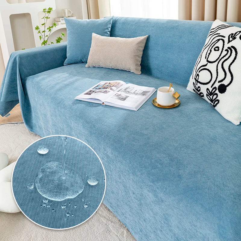 Housse de canapé multifonctionnelle en spandex 90-420cm, grise, bleue, bleu marine, lavable, extensible, protection pour meuble | Sansoti