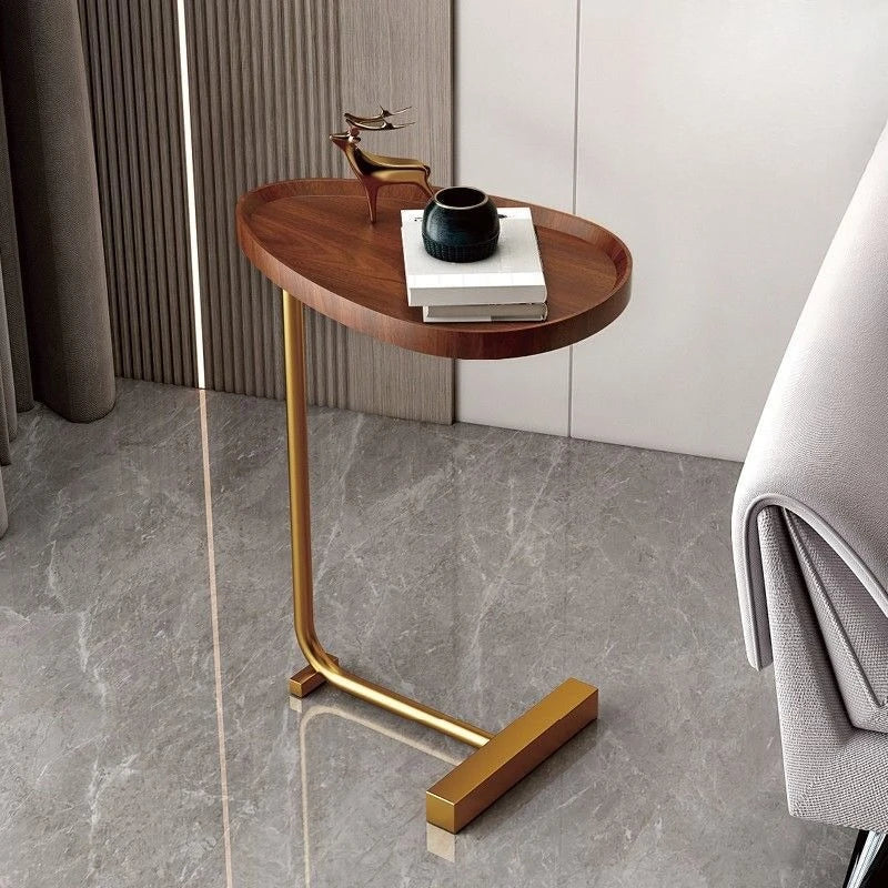 Table d’appoint mobile en forme de C avec espace de rangement pour canapé ou lit – Table compacte multifonctionnelle | Sansoti