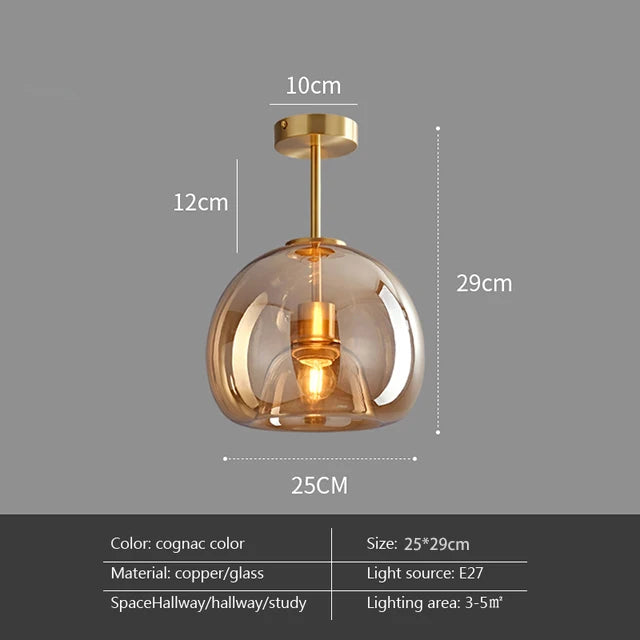 Moderne LED plafondlamp van glas – design plafondverlichting met E27 fitting voor woonkamer, slaapkamer en keuken | Sansoti