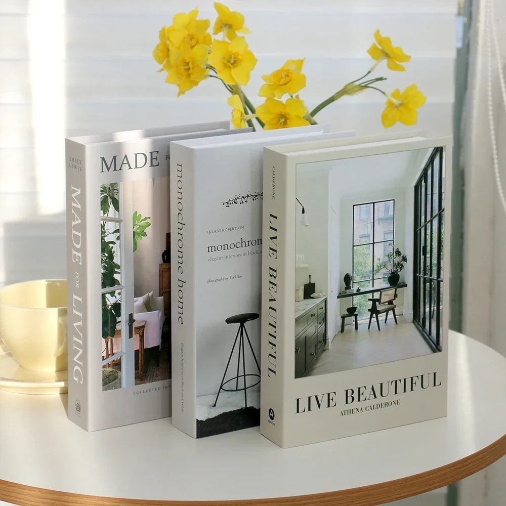 Décoration table basse Ensemble de 3 livres Design pliable Table basse style | Restfield
