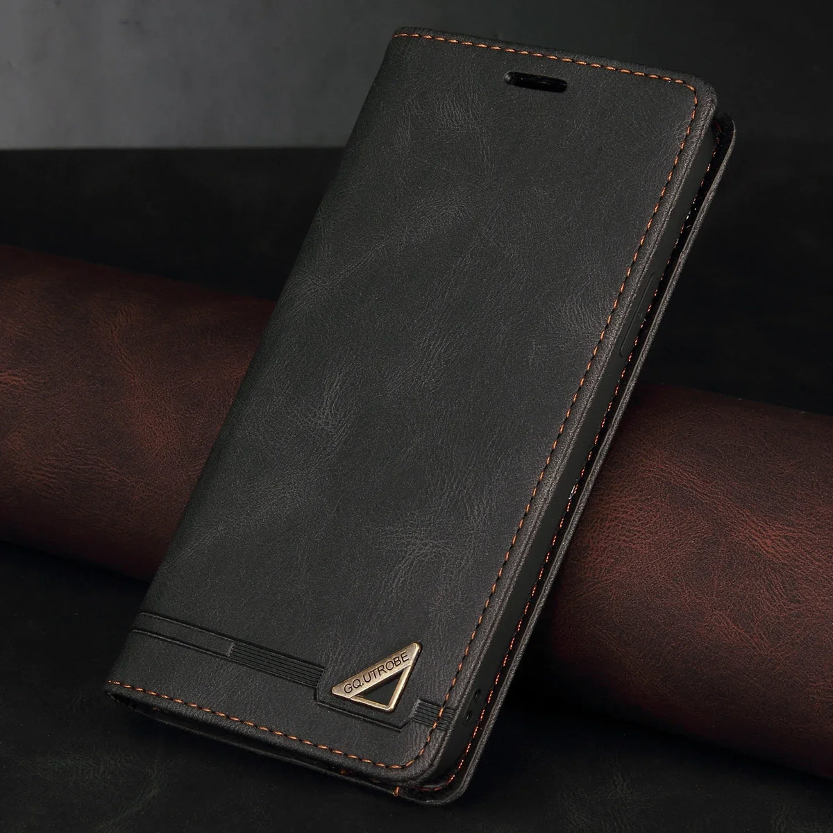 Leder-Brieftaschen-Handyhülle mit Magnetverschluss und Kartenfach für Smartphones der Galaxy A- und S-Serie | Sansoti
