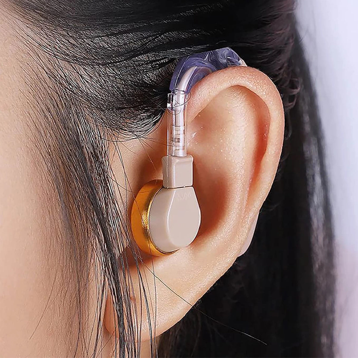 Wireless Behind-the-Ear Hearing Amplifier, Adjustable Volume, Noise Reduction, Comfortable and Portable for Seniors | Sansoti