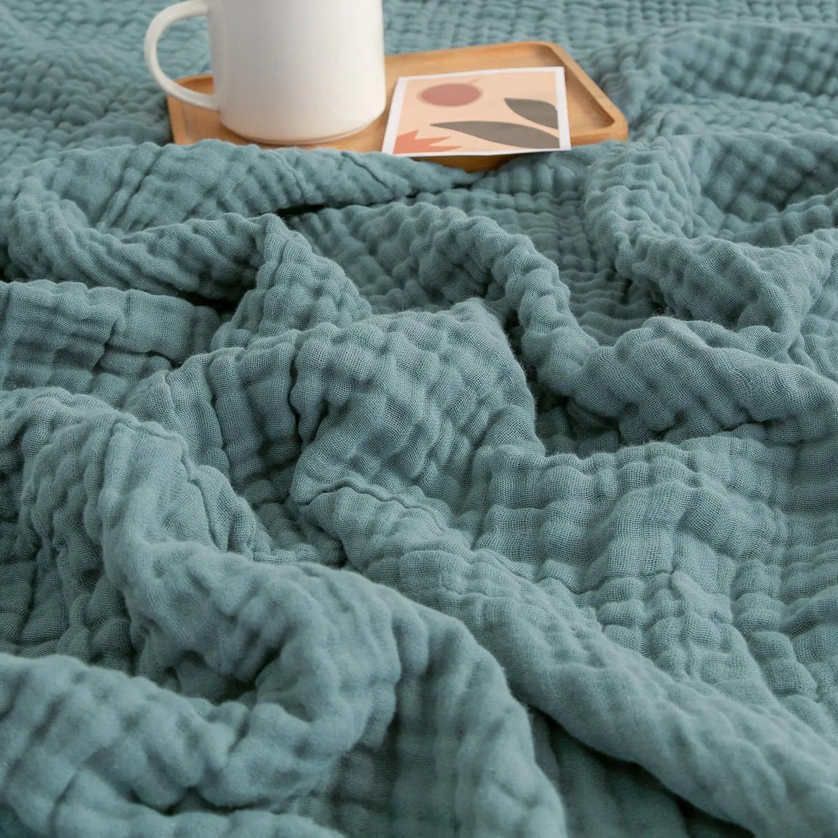 Mousseline Katoenen Plaid 150x200 cm Ademend Lichtgewicht Vierseizoenen Deken voor Bank en Bed Woonkamer | Sansoti