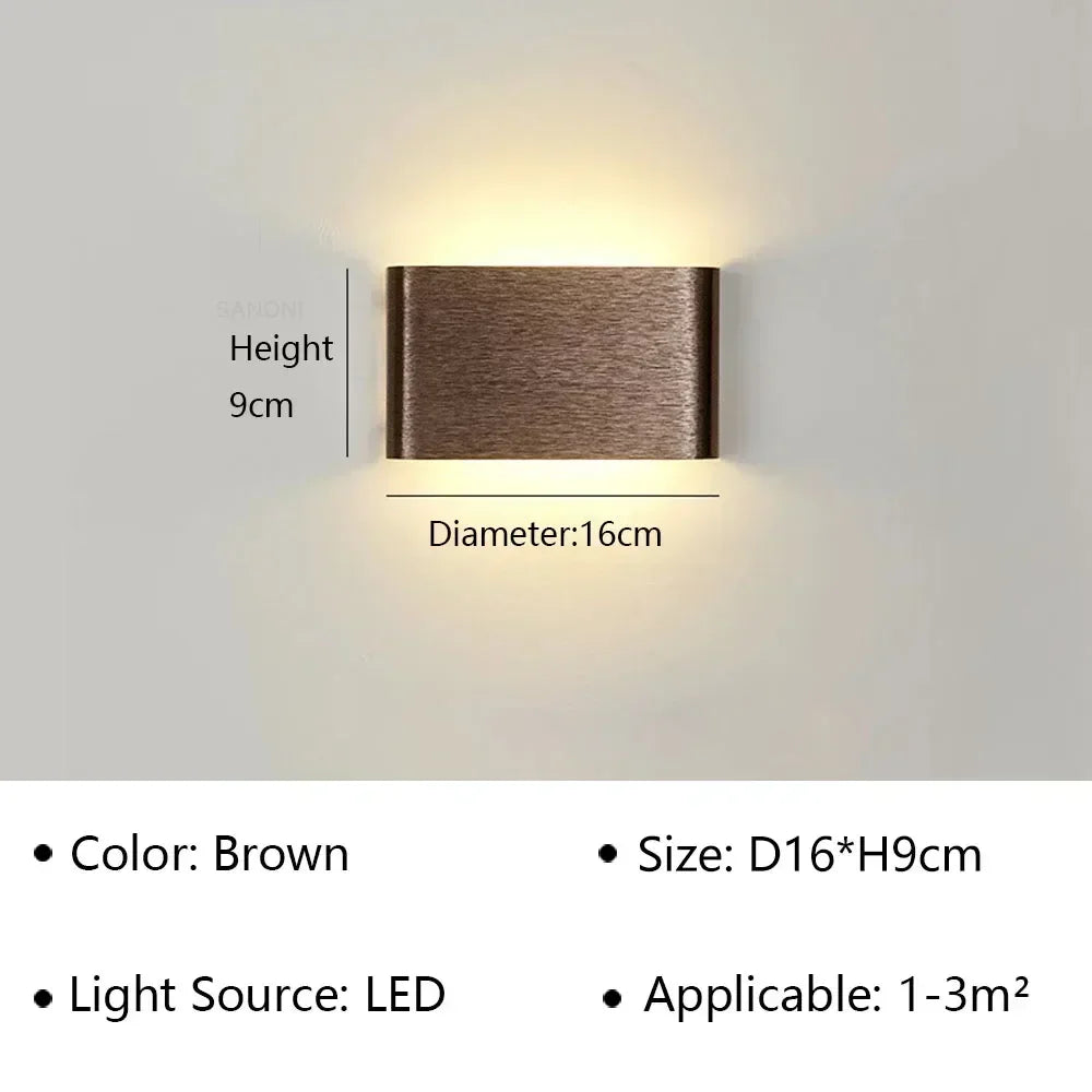 LED Wandlamp Modern Aluminium Acryl 30cm Warm Wit Zwart Goud Slaapkamer Hal Badkamer Minimalistisch Design | Sansoti