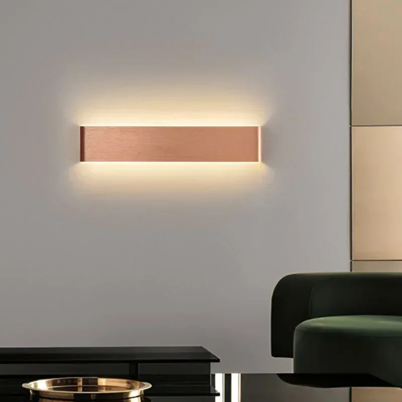 LED Wandlamp Modern Aluminium Acryl 30cm Warm Wit Zwart Goud Slaapkamer Hal Badkamer Minimalistisch Design | Sansoti