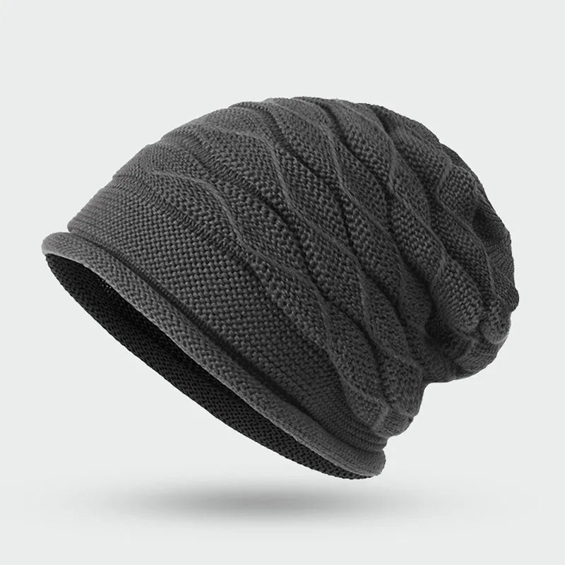Bonnet slouchy tricoté unisexe, bonnet d’hiver extensible en acrylique, bonnet pour femmes et hommes, couvre-chef décontracté pour l’extérieur | Sansoti
